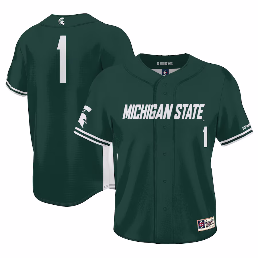 #1 Michigan State Spartans GameDay Greats Lightweight Baseball Jersey - Green - ujerseystore
