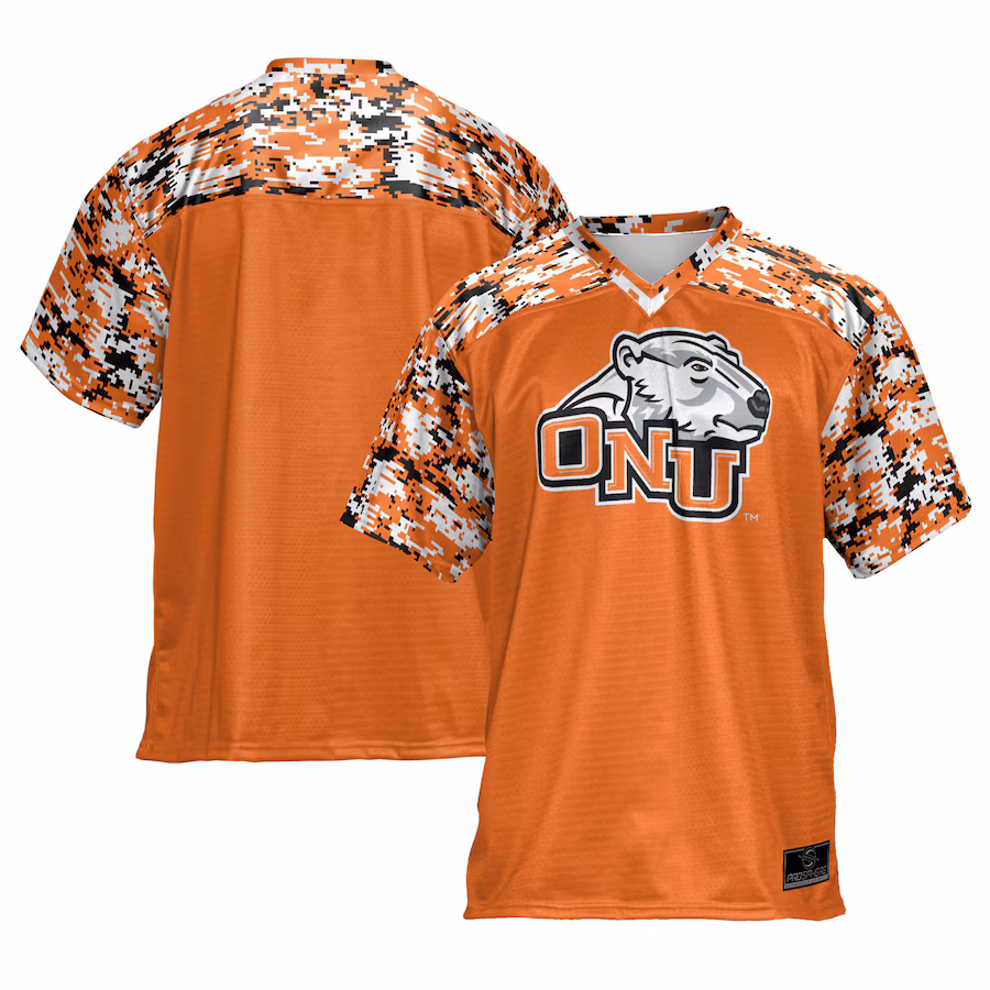 Youth ProSphere Orange Ohio Northern Polar Bears Camo Football Jersey - ujerseystore