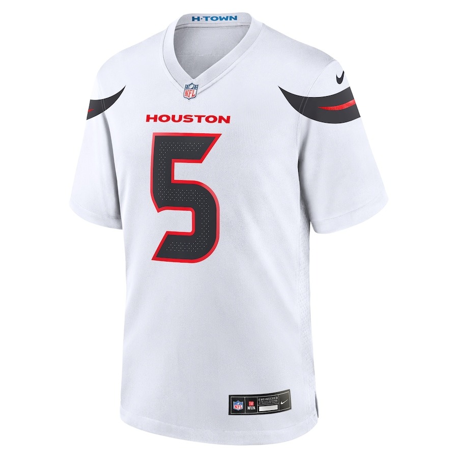 Men's Houston Texans Jalen Pitre Nike White Game Jersey - ujerseystore