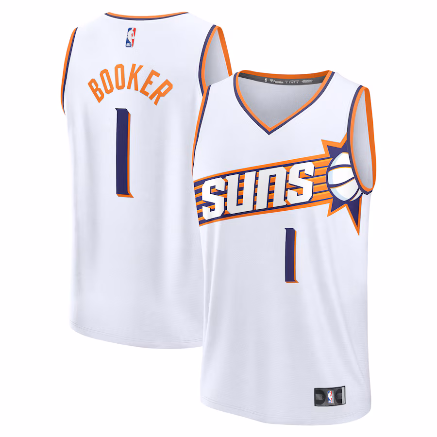 Men's Phoenix Suns Devin Booker Fanatics White Fast Break Replica Player Jersey - Association Edition - ujerseystore