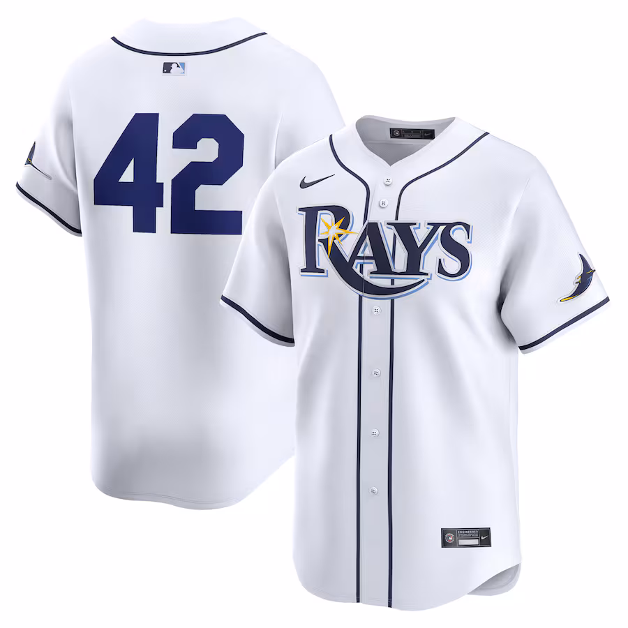 Men's Tampa Bay Rays  Nike White 2024 Jackie Robinson Day Home Limited Jersey - ujerseystore