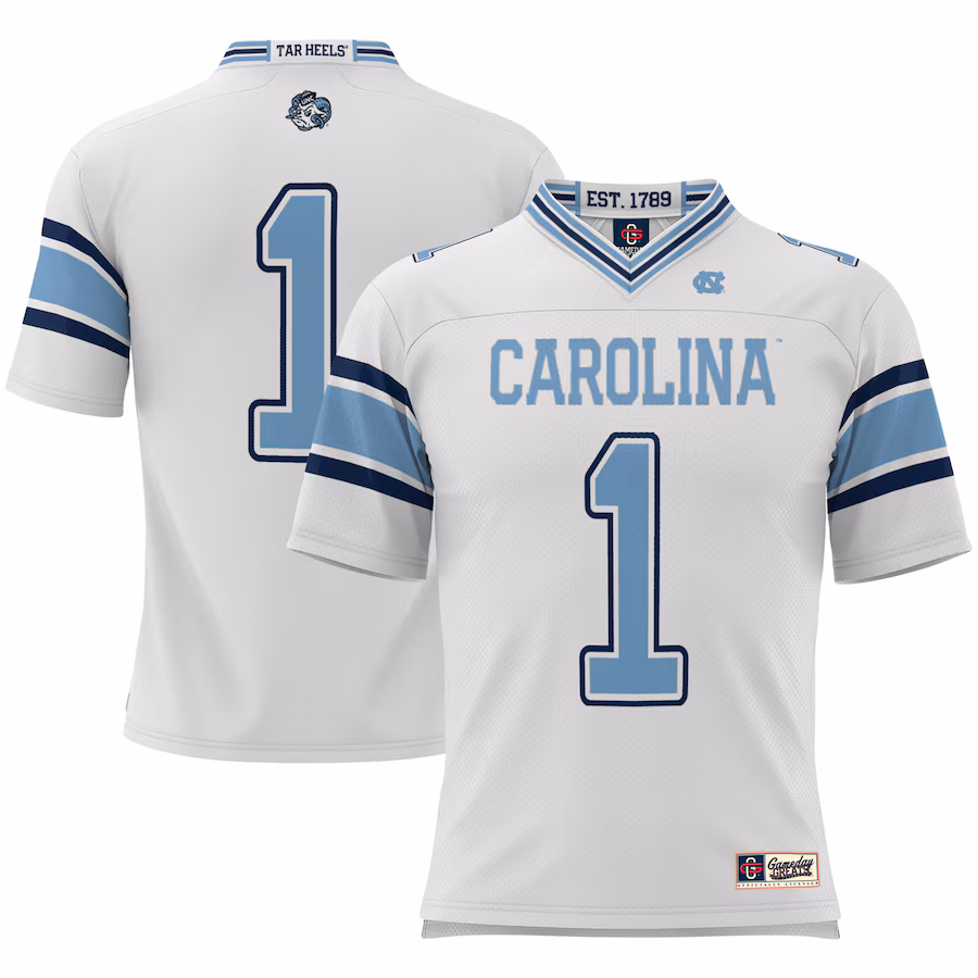 North Carolina Tar Heels GameDay Greats Youth #1 Football Jersey -  White - ujerseystore