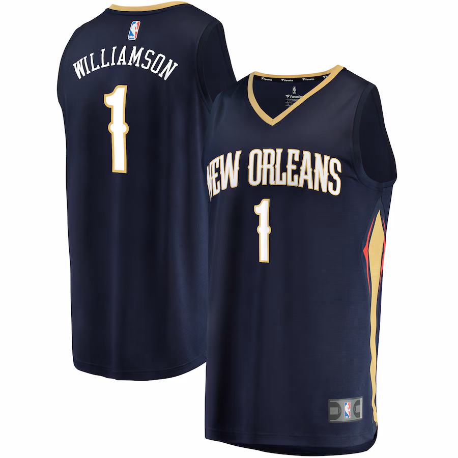 Youth New Orleans Pelicans Zion Williamson Fanatics Navy Fast Break Replica Player Jersey - Icon Edition - ujerseystore