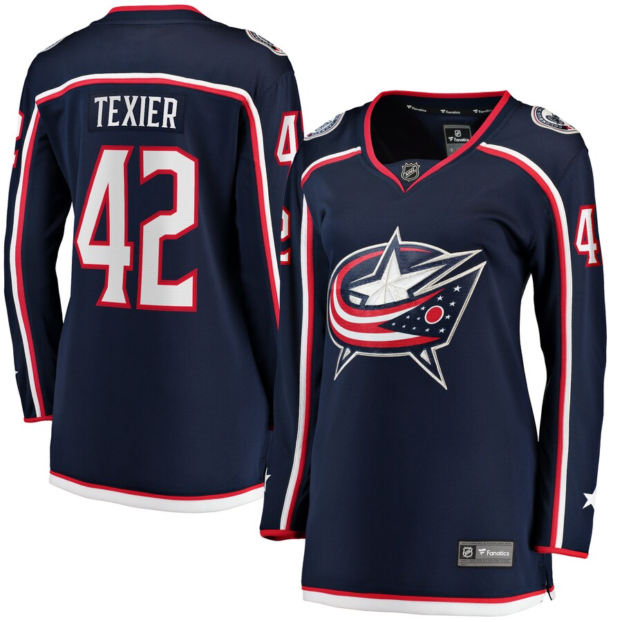 Women's Columbus Blue Jackets Alexandre Texier Fanatics Branded Navy Home Breakaway Player Jersey - ujerseystore