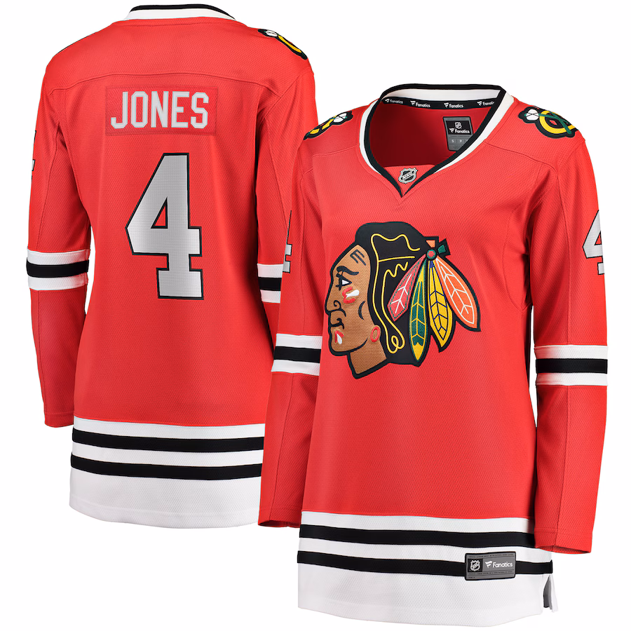 Women's Chicago Blackhawks Seth Jones Red Fanatics Home Breakaway Player Jersey - ujerseystore