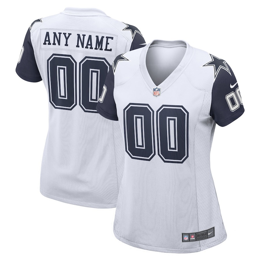 Women's Dallas Cowboys  Nike White Alternate Custom Game Jersey - ujerseystore