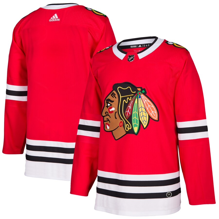 Men's Chicago Blackhawks adidas Red Home Authentic Blank Jersey - ujerseystore