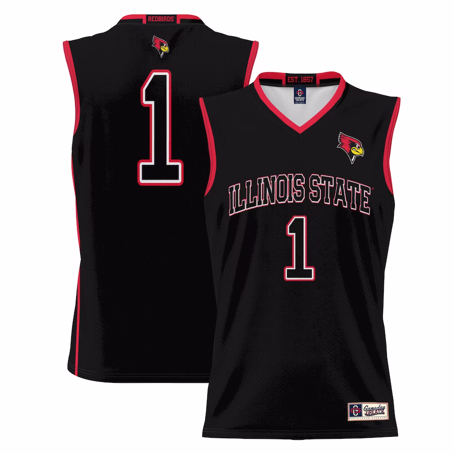 #1 Illinois State Redbirds GameDay Greats Youth Lightweight Basketball Jersey - Black - ujerseystore