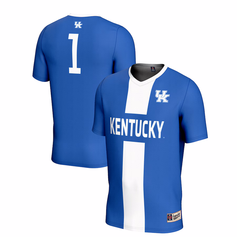 Men's GameDay Greats #1 Royal Kentucky Wildcats Lightweight Soccer Fashion Jersey - ujerseystore