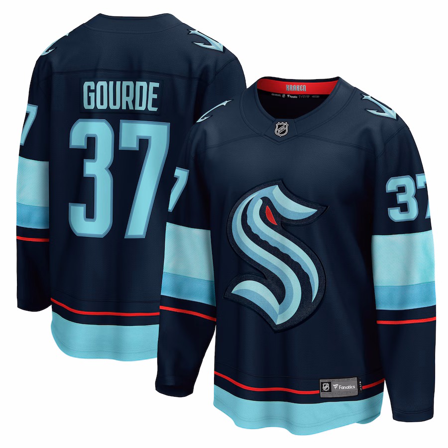 Men's Seattle Kraken Yanni Gourde Fanatics Deep Sea Blue Home Breakaway Player Jersey - ujerseystore