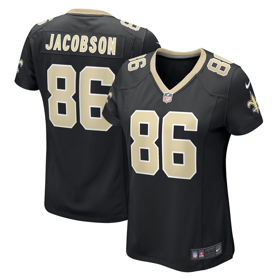 Women's New Orleans Saints Michael Jacobson Nike  Black  Game Jersey - ujerseystore