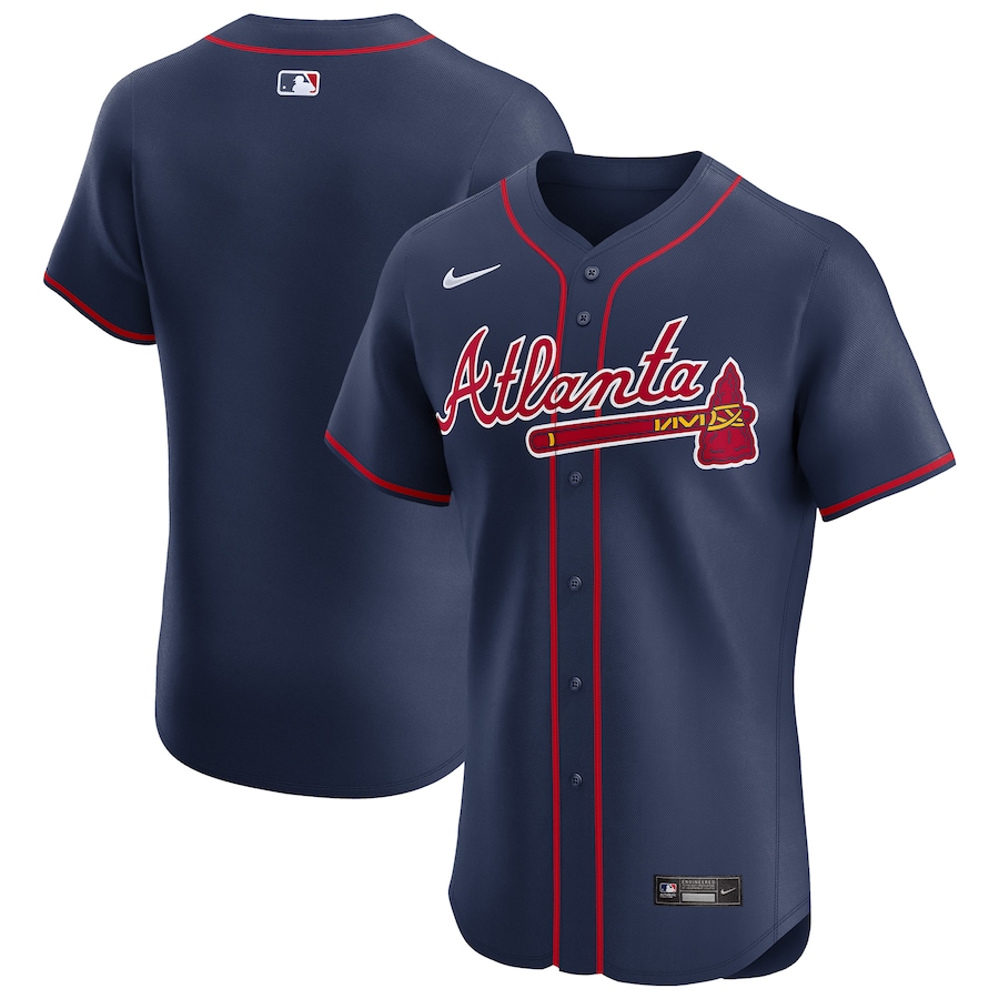 Men's Atlanta Braves Nike Navy Alternate Elite Jersey - ujerseystore