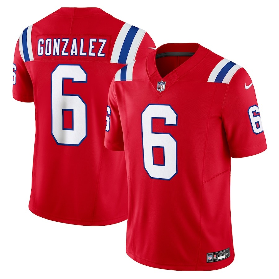 Men's New England Patriots Christian Gonzalez Nike Red  Vapor F.U.S.E. Limited Jersey - ujerseystore