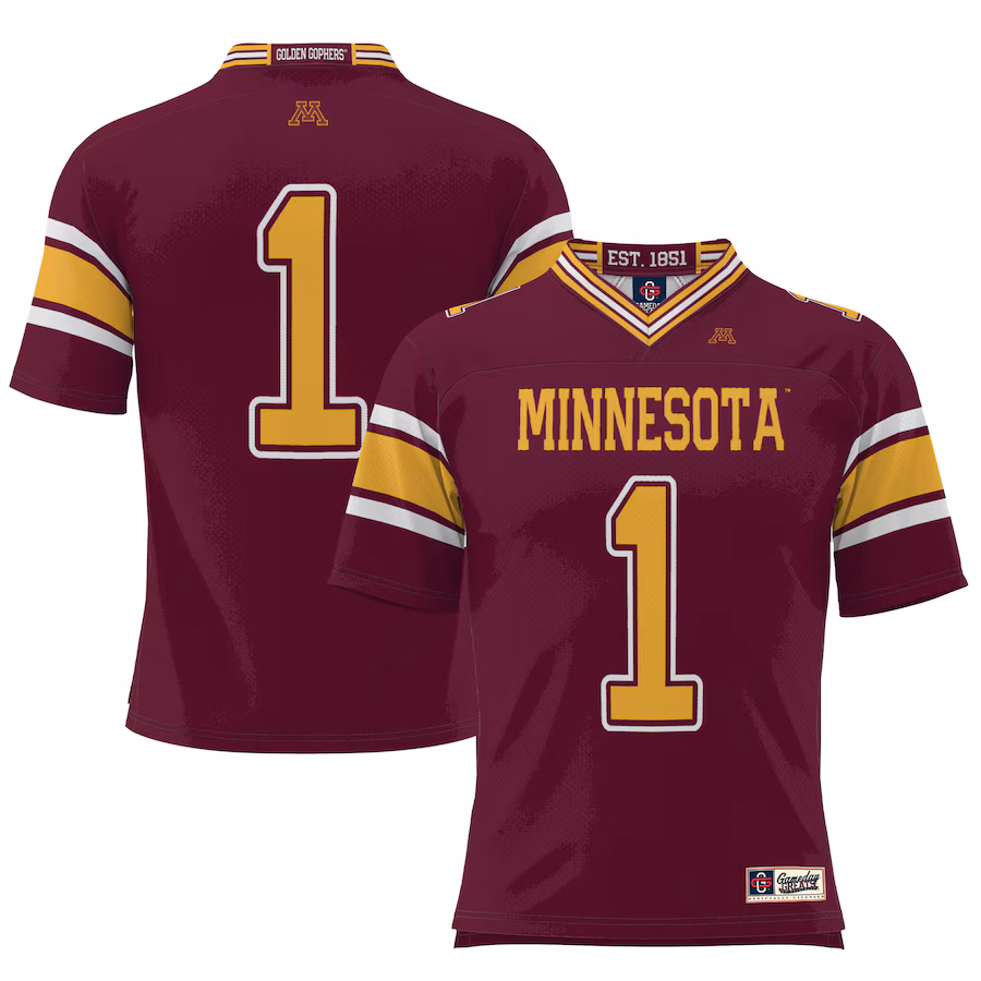 #1 Minnesota Golden Gophers GameDay Greats Youth Football Jersey – Maroon - ujerseystore