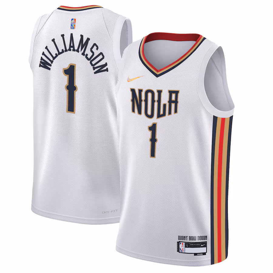 Youth New Orleans Pelicans Zion Williamson Nike White Swingman Jersey - City Edition - ujerseystore