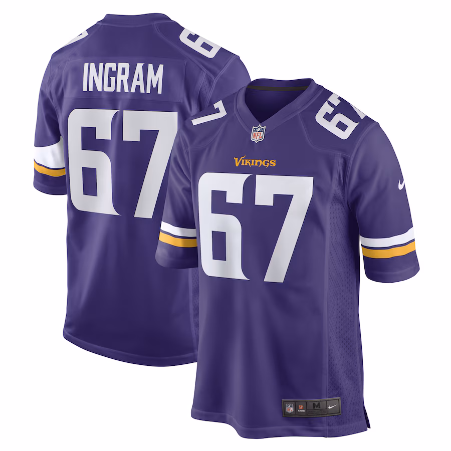 Men's Minnesota Vikings Ed Ingram Nike Purple Game Player Jersey - ujerseystore
