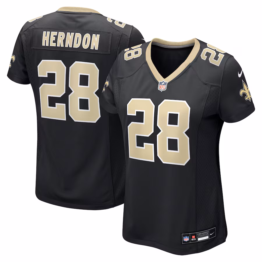 Women's New Orleans Saints Tre Herndon Nike Black Game Jersey - ujerseystore