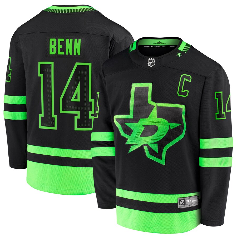 Men's Dallas Stars Jamie Benn Fanatics Branded Black 2020/21 Alternate Premier Breakaway Player Jersey - ujerseystore