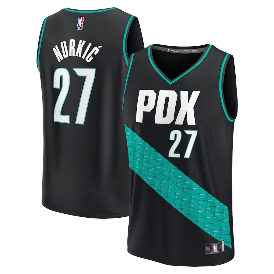 Men's Portland Trail Blazers Jusuf Nurkic Fanatics Black Fastbreak Jersey - City Edition - ujerseystore