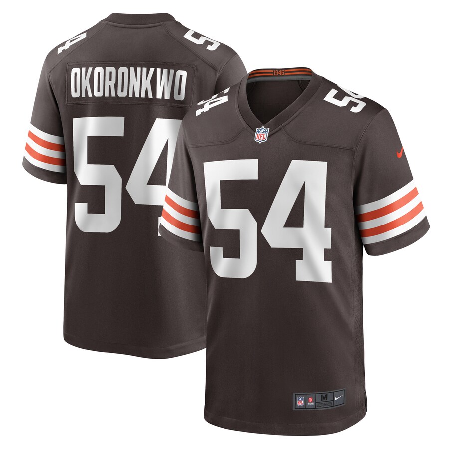 Men's Cleveland Browns Ogbonnia Okoronkwo Nike Brown Game Player Jersey - ujerseystore