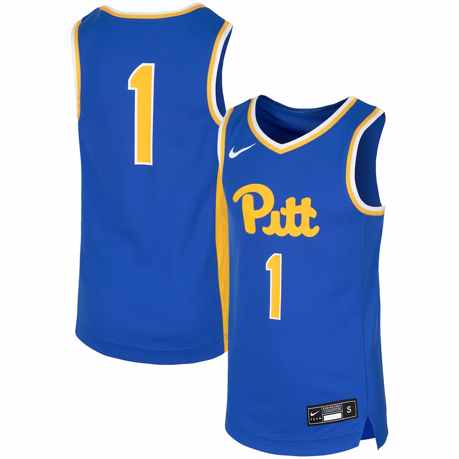 #1 Pitt Panthers Nike Youth Replica Team Basketball Jersey - Royal - ujerseystore