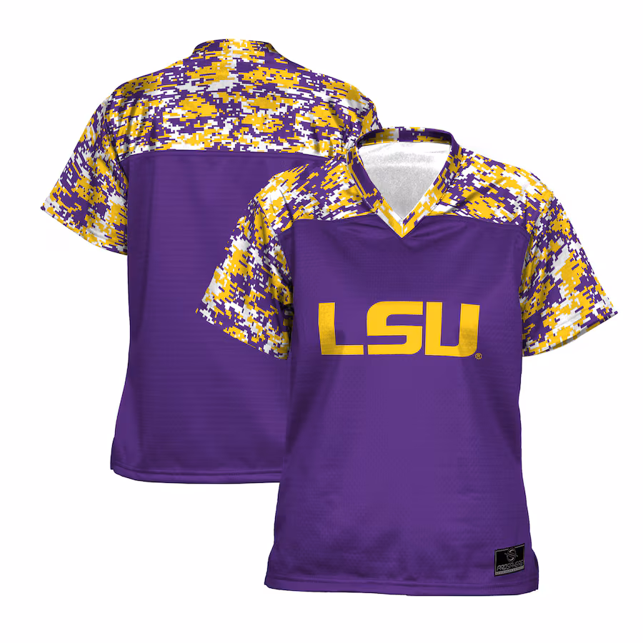 Women's ProSphere Purple LSU Tigers Camo Football Jersey - ujerseystore