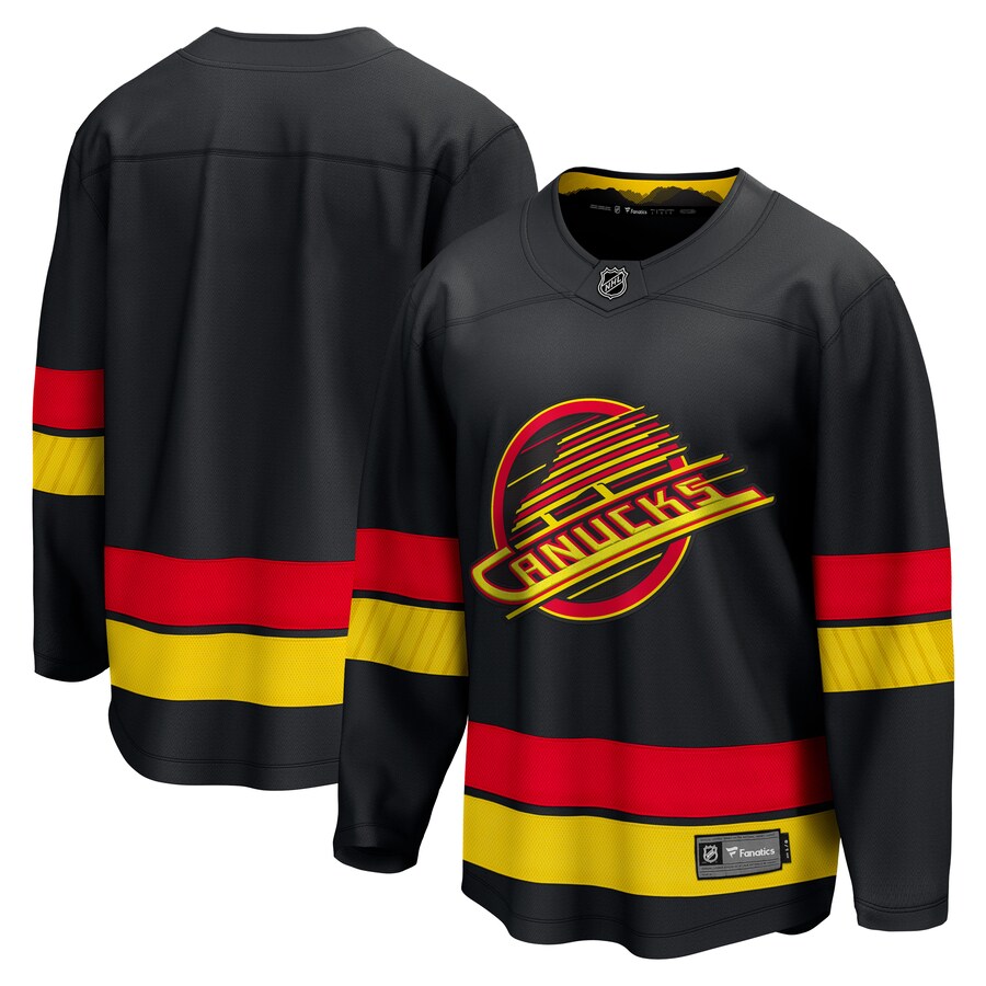 Men's Vancouver Canucks Fanatics Branded Black Alternate - 2022/23 Premier Breakaway Jersey - ujerseystore