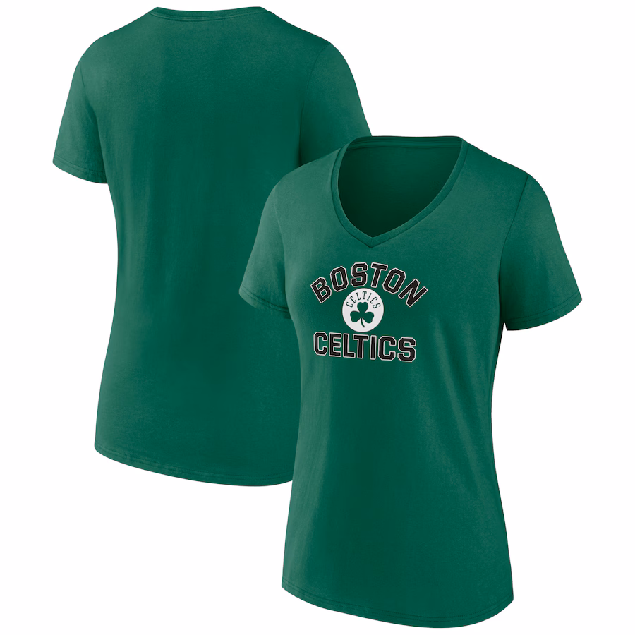 Women's Boston Celtics Green Overtime Team V-Neck T-Shirt - ujerseystore