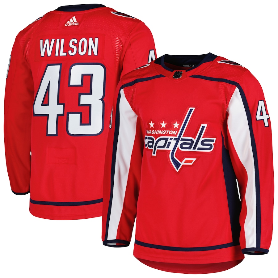 Men's Washington Capitals Tom Wilson adidas Red Home Primegreen Authentic Player Jersey - ujerseystore