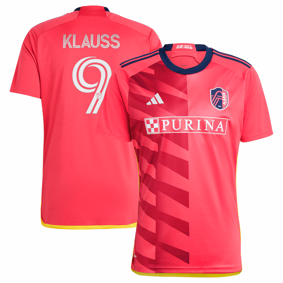 Men's St. Louis City SC João Klauss adidas Red 2023 CITY Kit Replica Jersey - ujerseystore