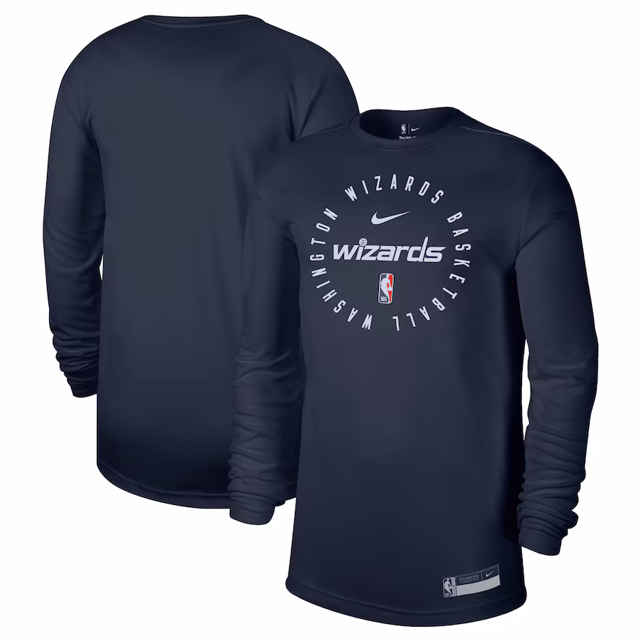 Men's Washington Wizards Nike Navy 2024/25 Legend On-Court Practice Long Sleeve T-Shirt - ujerseystore