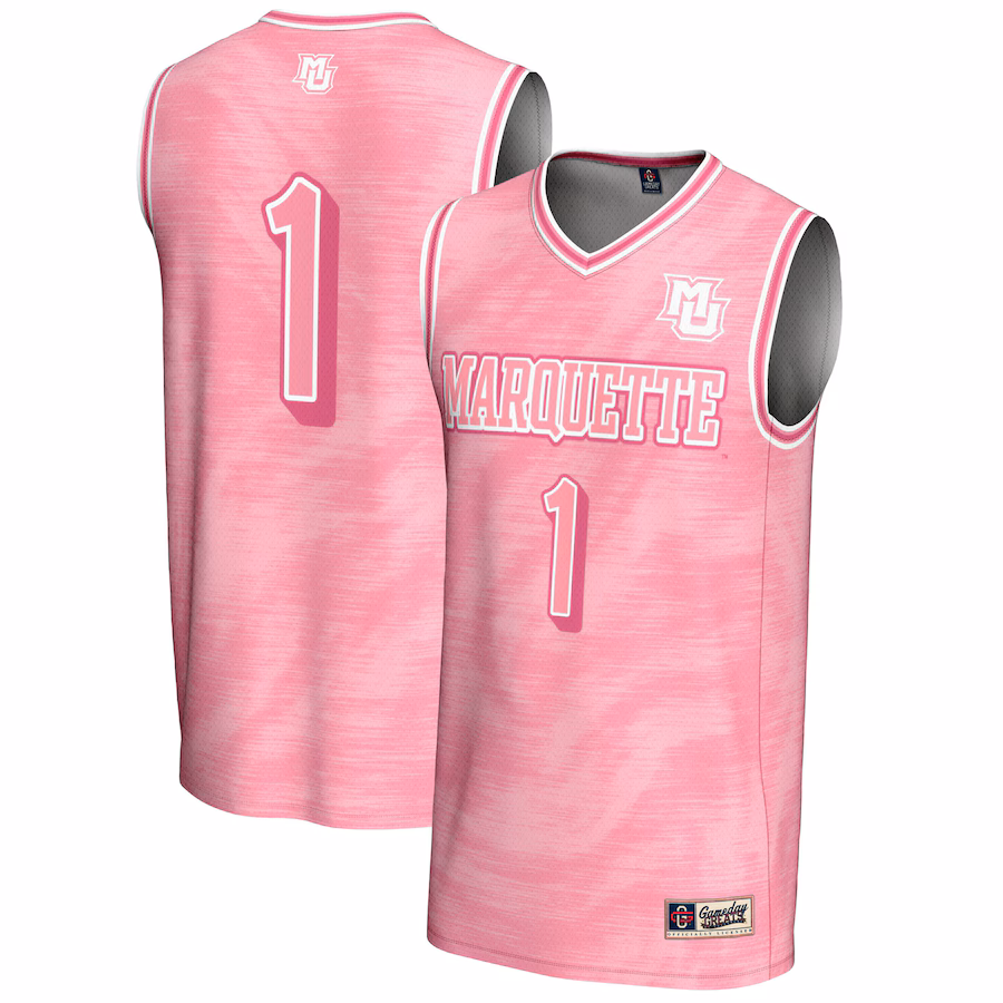 Youth GameDay Greats #1 Pink Marquette Golden Eagles Lightweight Basketball Jersey - ujerseystore