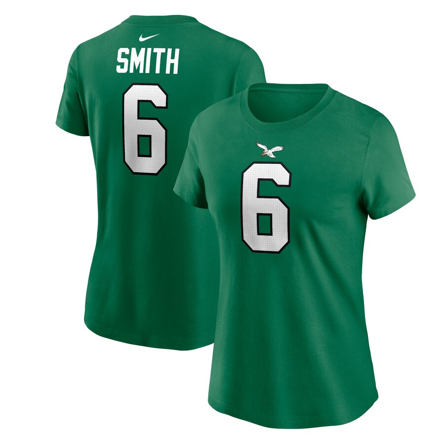 Women's Philadelphia Eagles DeVonta Smith Nike Kelly Green Player Name & Number T-Shirt - ujerseystore