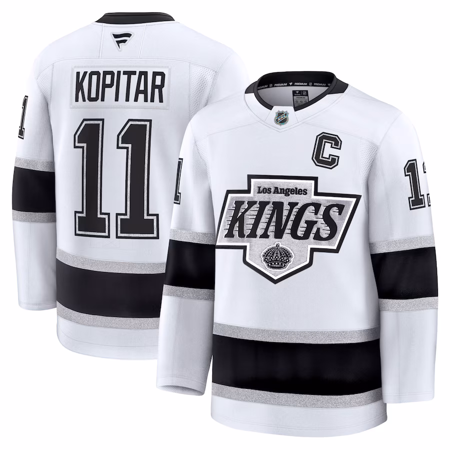 Men's Los Angeles Kings Anze Kopitar Fanatics White Away Premium Jersey - ujerseystore