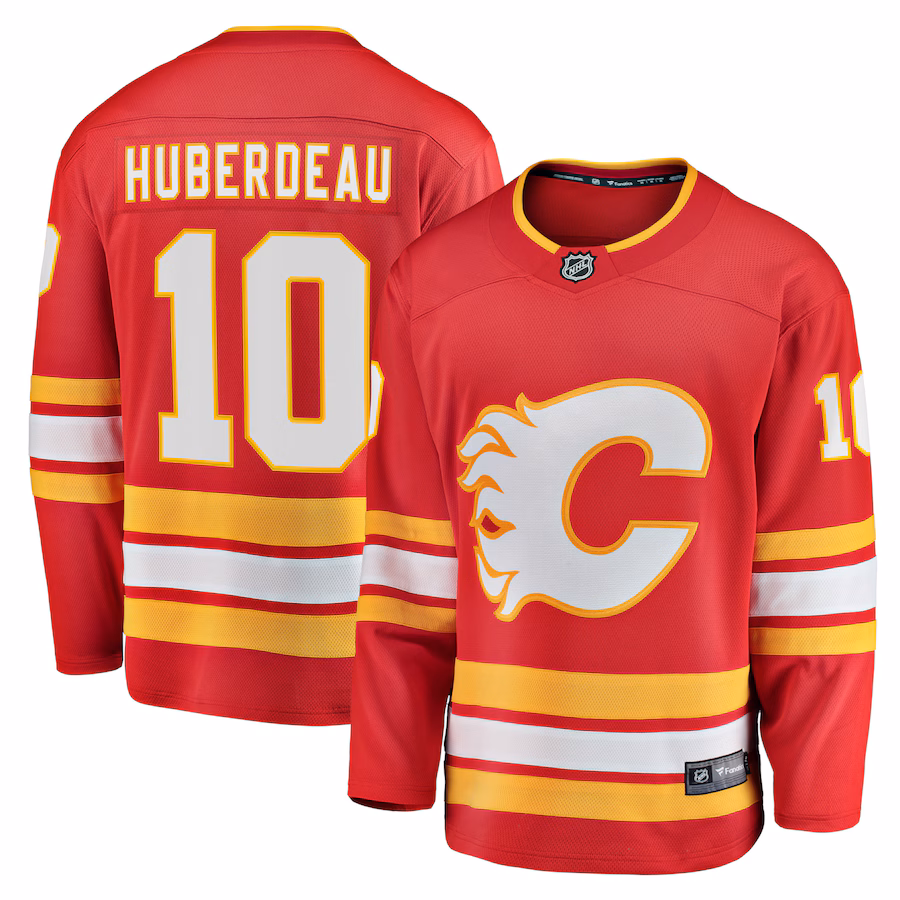 Men's Calgary Flames Jonathan Huberdeau Fanatics Red Home Breakaway Player Jersey - ujerseystore