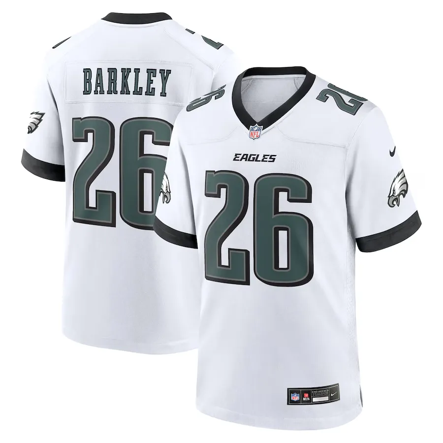 Men's Philadelphia Eagles Saquon Barkley Nike  White White Game Jersey - ujerseystore