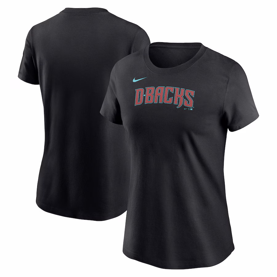 Women's Arizona Diamondbacks Nike Black Fuse Wordmark T-Shirt - ujerseystore