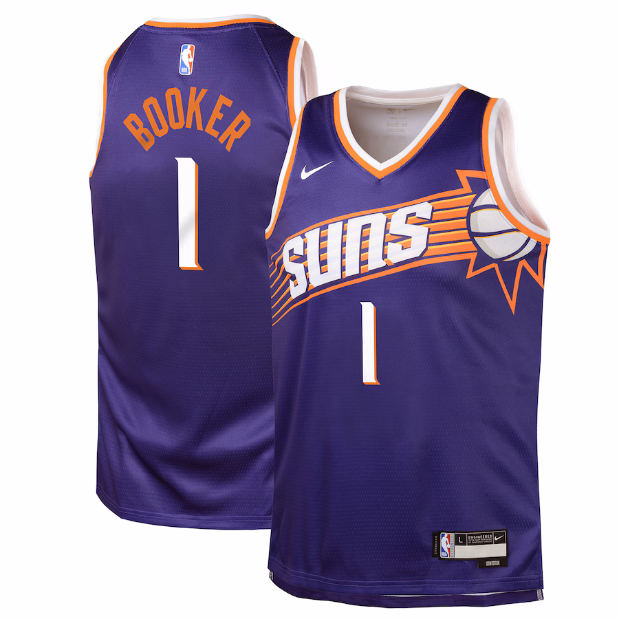 Youth Phoenix Suns Devin Booker Nike Purple Swingman Jersey - Icon Edition - ujerseystore