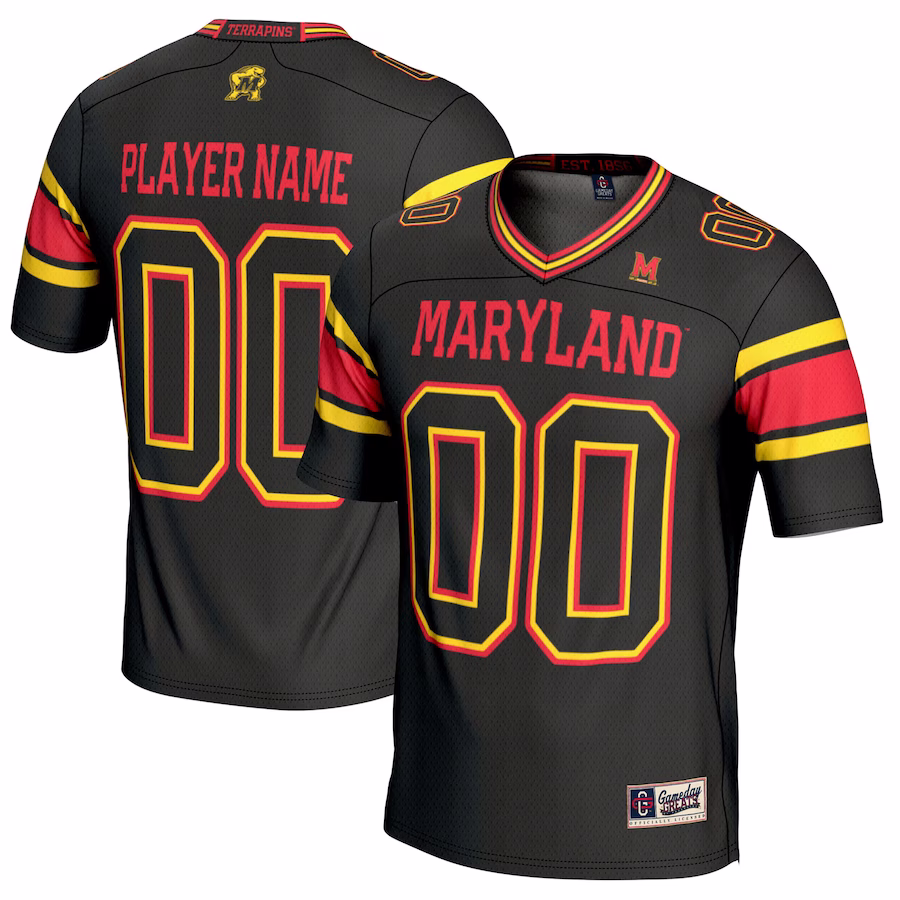 Maryland Terrapins GameDay Greats NIL Pick-A-Player Football Jersey - Black - ujerseystore