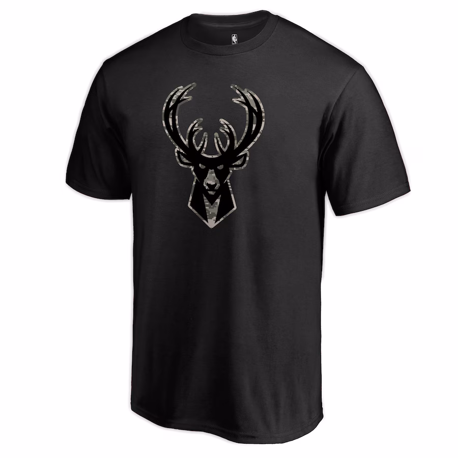 Men's Milwaukee Bucks Black Cloak Camo T-Shirt - ujerseystore