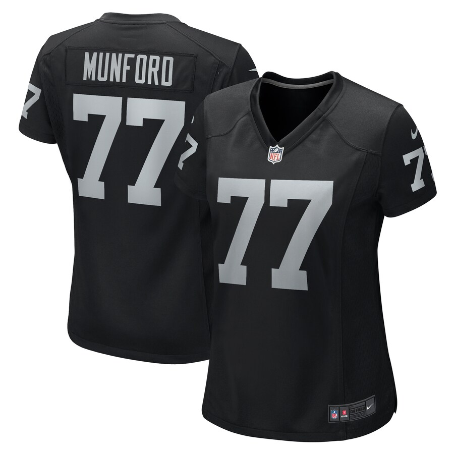 Women's Las Vegas Raiders Thayer Munford Jr. Nike  Black Team Game Jersey - ujerseystore