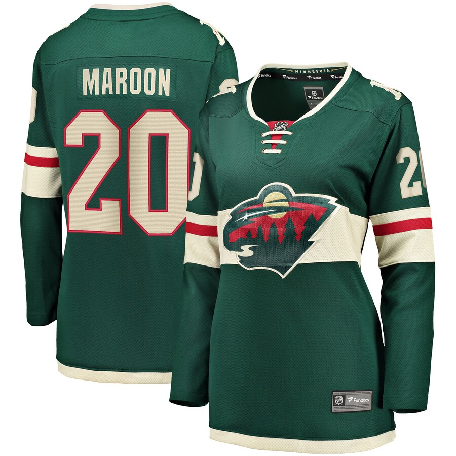 Women's Minnesota Wild Pat Maroon Fanatics Branded Green Home Breakaway Player Jersey - ujerseystore