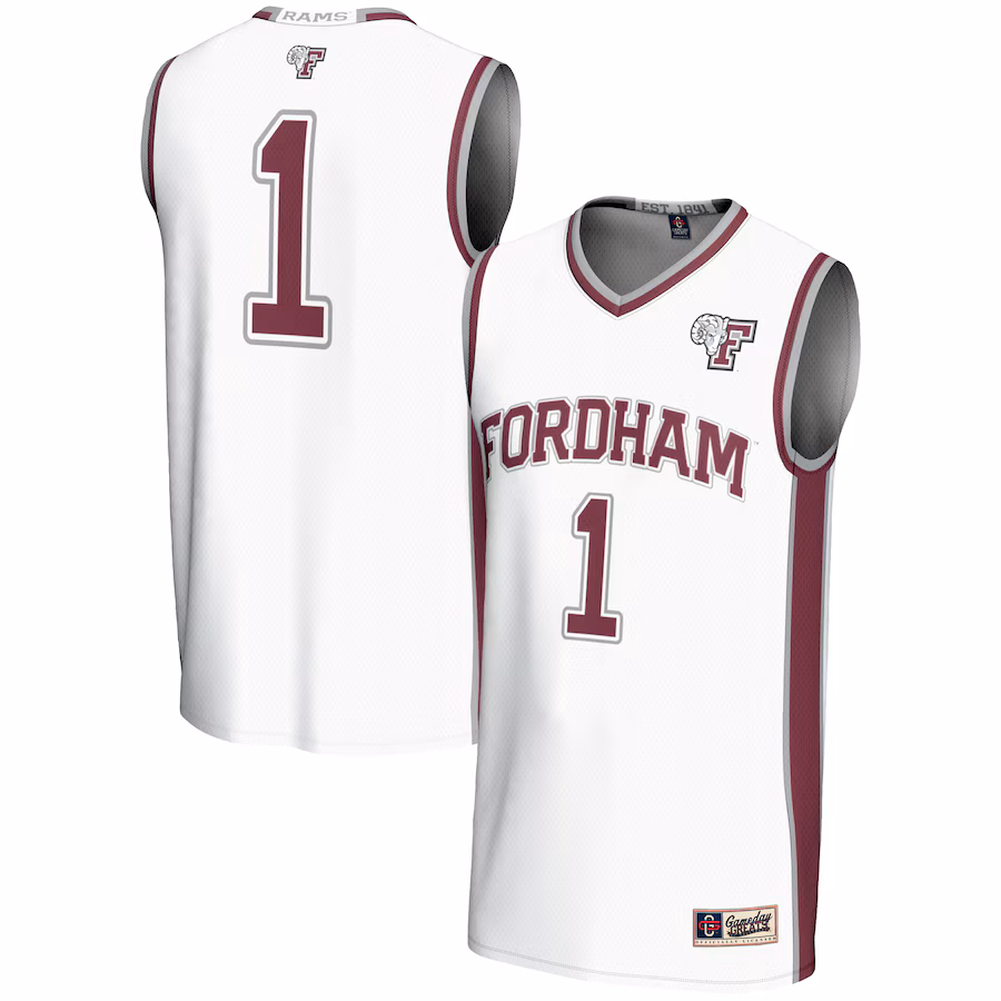 Youth GameDay Greats White #1 Fordham Rams Lightweight Basketball Jersey - ujerseystore