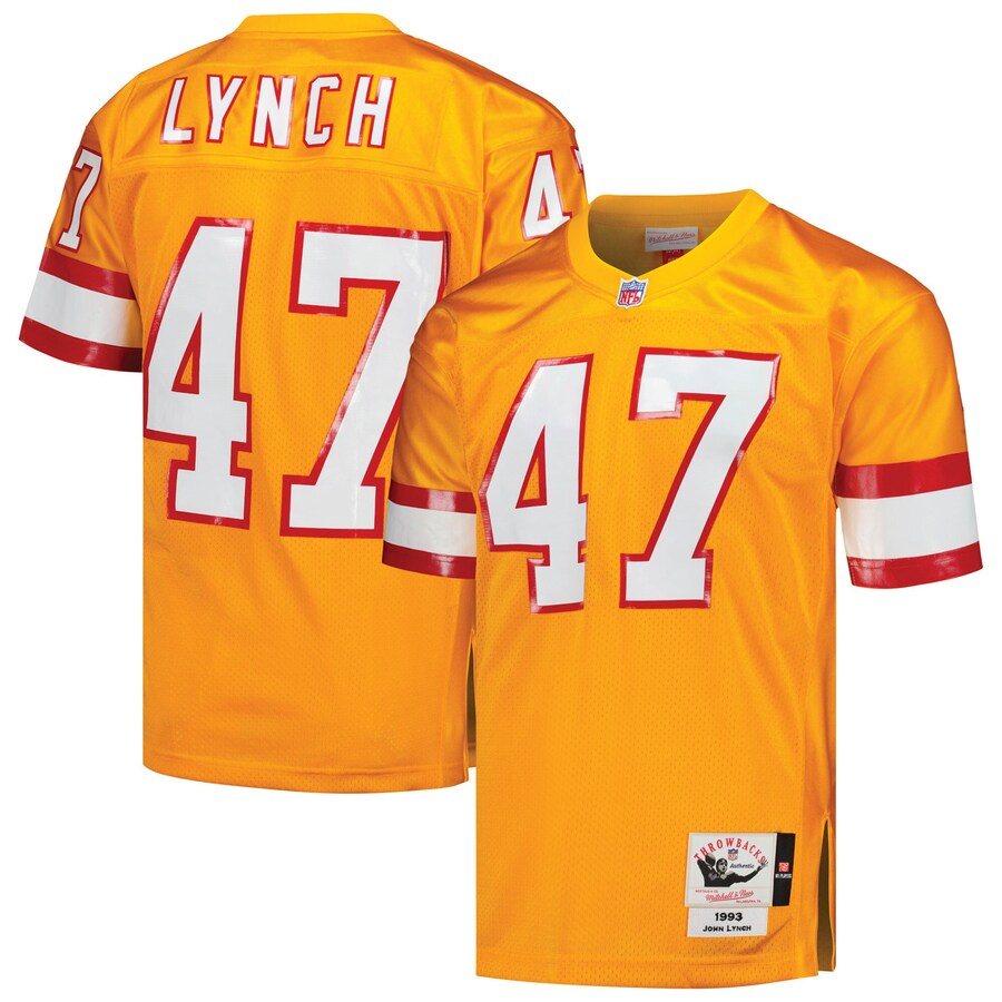 Men's Tampa Bay Buccaneers 1993 John Lynch Mitchell & Ness Orange Authentic Throwback Retired Player Jersey - ujerseystore