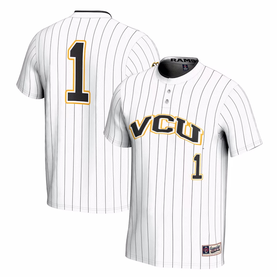 #1 VCU Rams GameDay Greats Youth Lightweight Softball Jersey - White - ujerseystore