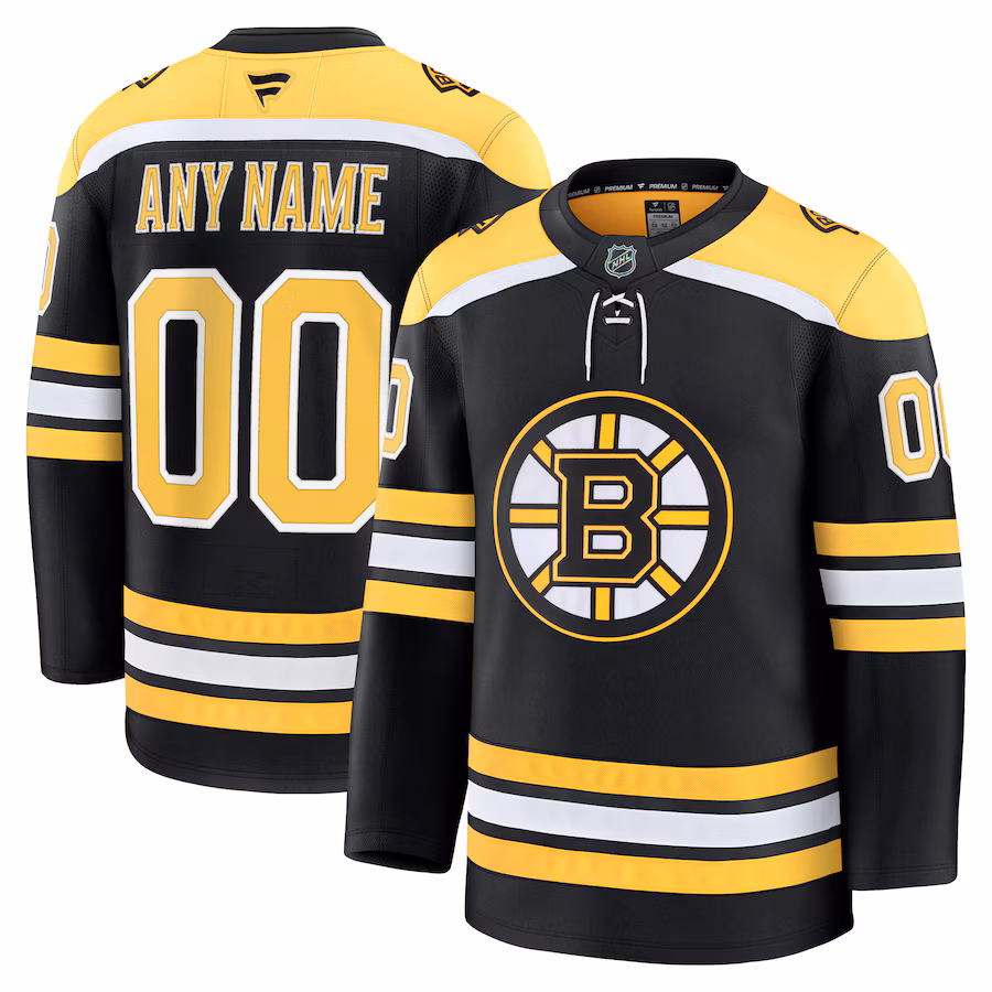 Men's Boston Bruins Fanatics Black Home Premium Custom Jersey - ujerseystore