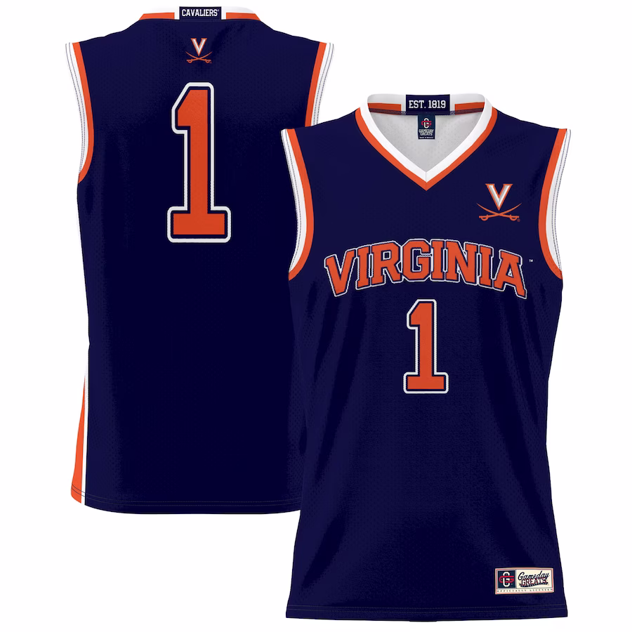 #1 Virginia Cavaliers GameDay Greats Unisex Lightweight Basketball Jersey - Navy - ujerseystore