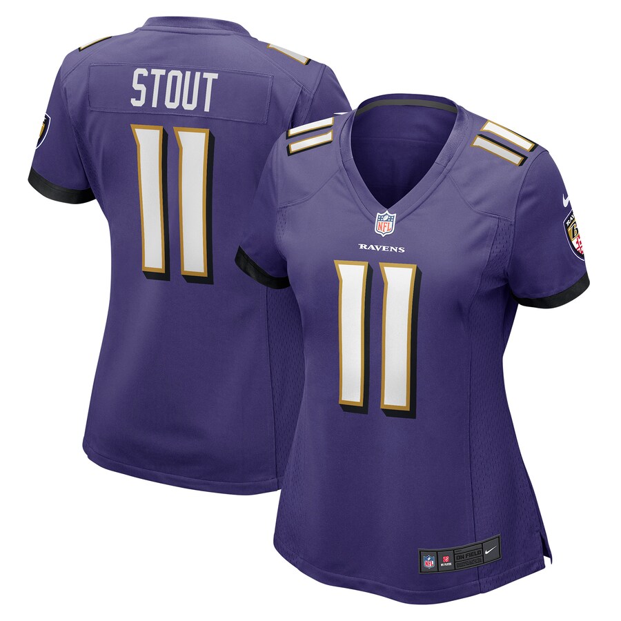 Women's Baltimore Ravens Jordan Stout Nike Purple Player Game Jersey - ujerseystore