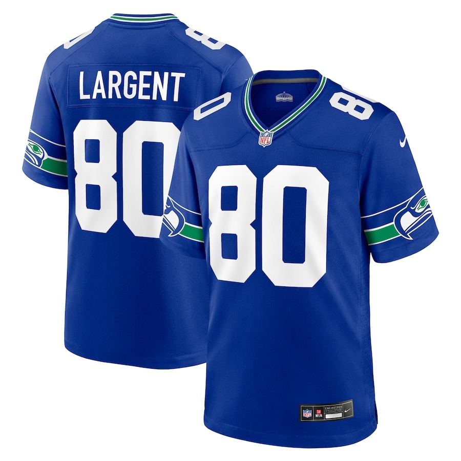 Men's Seattle Seahawks Steve Largent Nike Royal Throwback Retired Player Game Jersey - ujerseystore