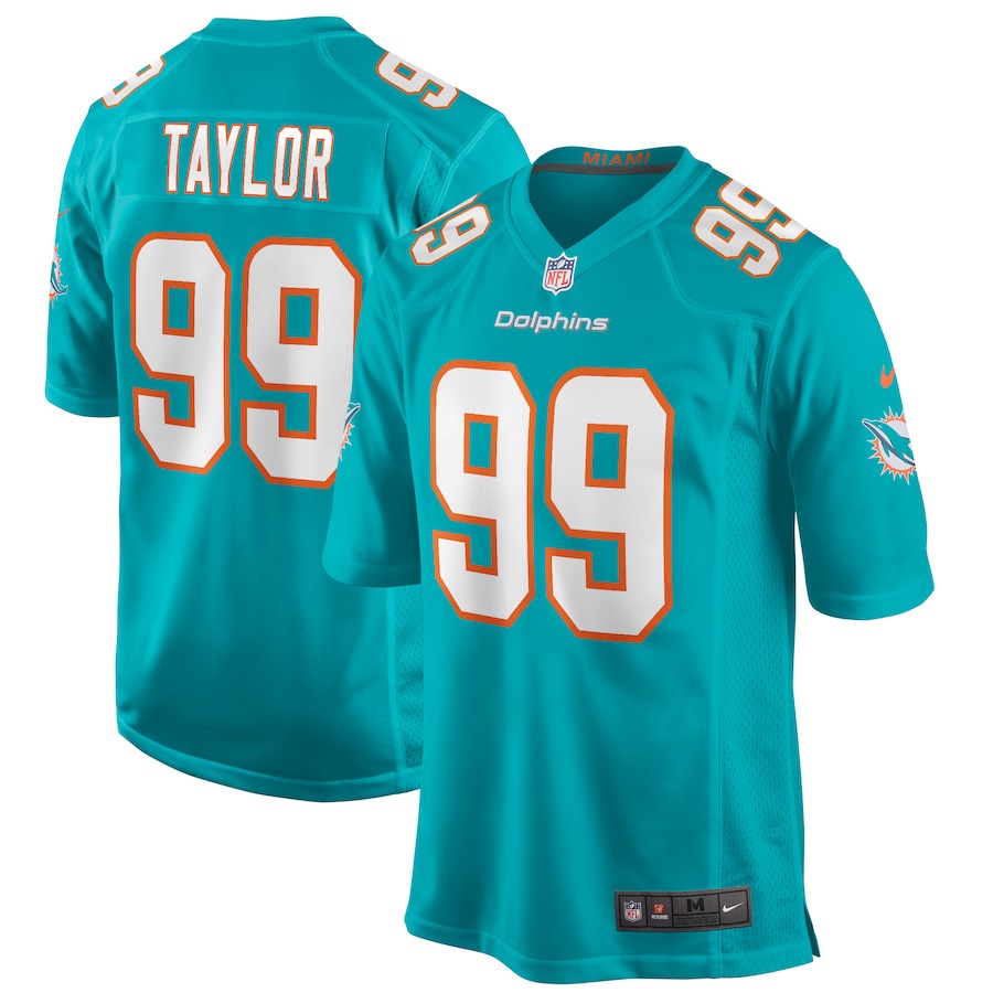 Men's Miami Dolphins Jason Taylor Nike Aqua Game Retired Player Jersey - ujerseystore